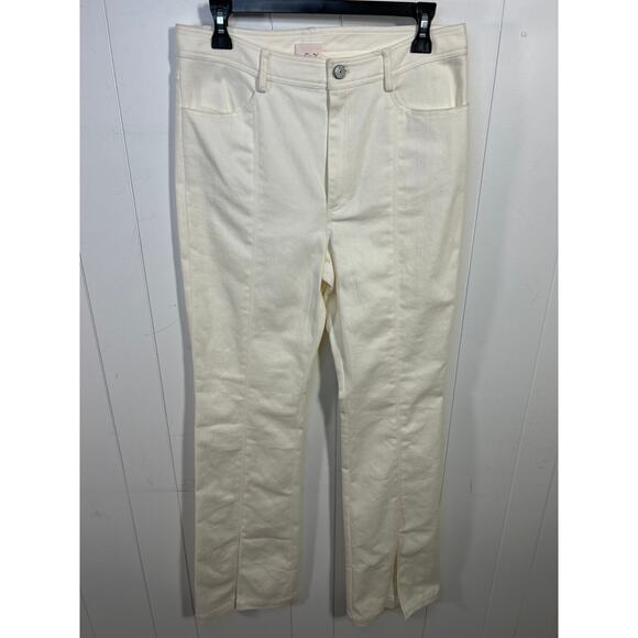 Cinq á Sept Shanis Pant High Waist Flare with Slit  Color Creme Size 10. NWOT - Picture 6 of 12